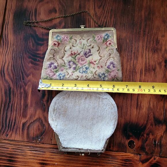 Vtg Purse Bundle Needlepoint Floral Beaded - Picture 2 of 8